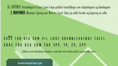 Lenke til artikkel: Gratis Excel-kurs på Karrieresenteret i høst